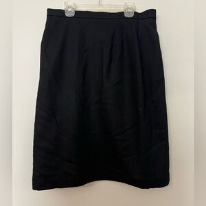 Vintage 100% Wool Michele Classic Black Pencil Skirt